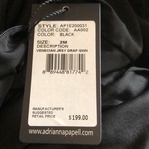 NWT Adrianna Papell Venetian Drape gown Size 2M - Picture 7 of 7